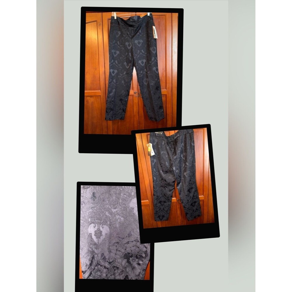 Chic Black Patterned Cropped Pants #1662